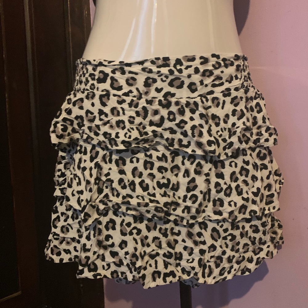 TORRID Leopard print ruffle mini skirt